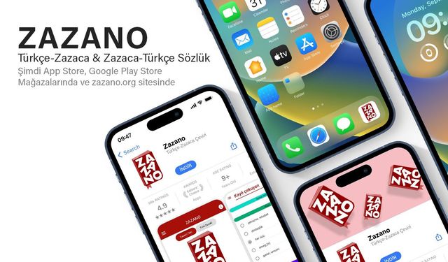 Applîkasyonê ferhengê Zazakî “ZAZANO” amade yo