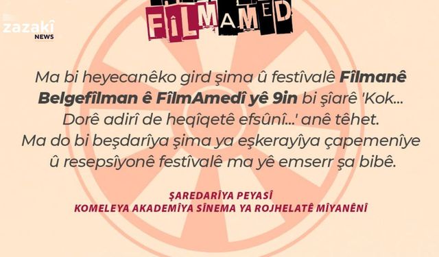 Festîvalê Fîlmanê Belgefîlman ê FîlmAmedî yê 9. do dest pêkero