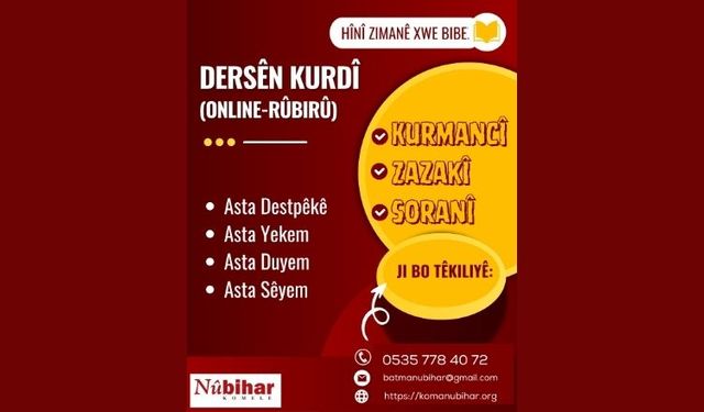 Komeleya Nûbiharî ya Batmanî ra kursê Zazakî