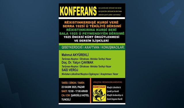 Dêrsim de Konferansê Derheqê Organizasyonanê Kurdan ê verênan de