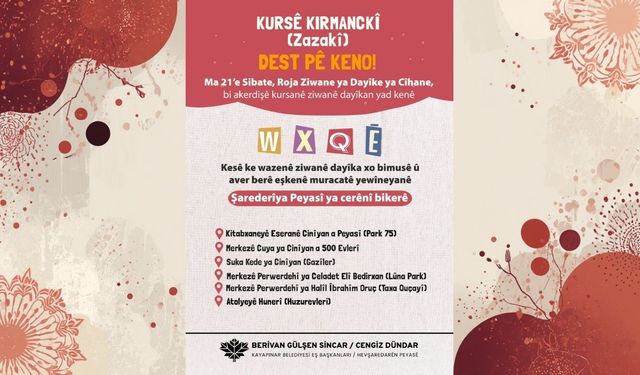 Şaredarîya Peyasî ya Amedî de kursê Zazakî û Kurmanckî