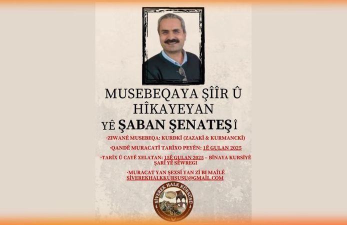 Sêwregi de bi namê Şaban Şenateşî, musabeqêka zazakî virazîyena