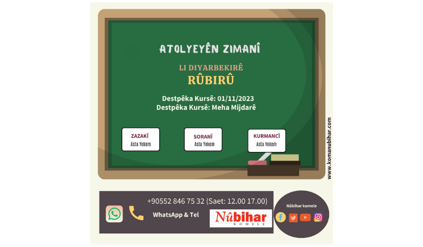 Komela Nûbihare Amed de kursê mûsayîşê Zazakî û Kurmanckî akena