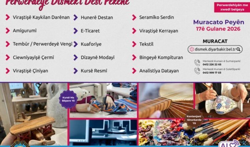 DÎSMEK de 15 kursê neweyî