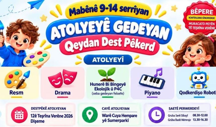 Seba gedeyan atolyeyê bêpereyî dest pê kenê